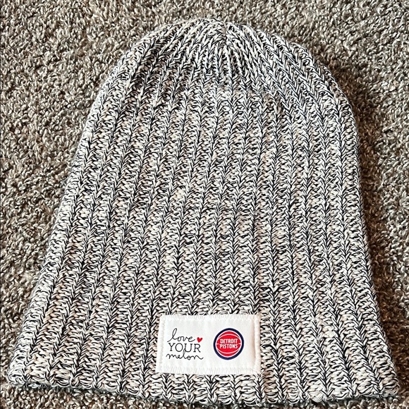 Gray Knit Beanie with Patch - Picture 1 of 3